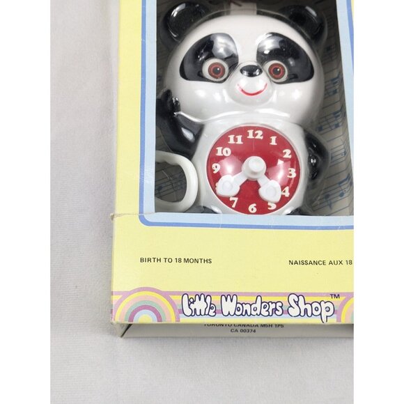 Vtg Little Wonders Shop Musical Friends Panda Bear Clock Pull String Baby Toy - Picture 2 of 15